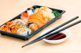 close up photo of sushi served on table